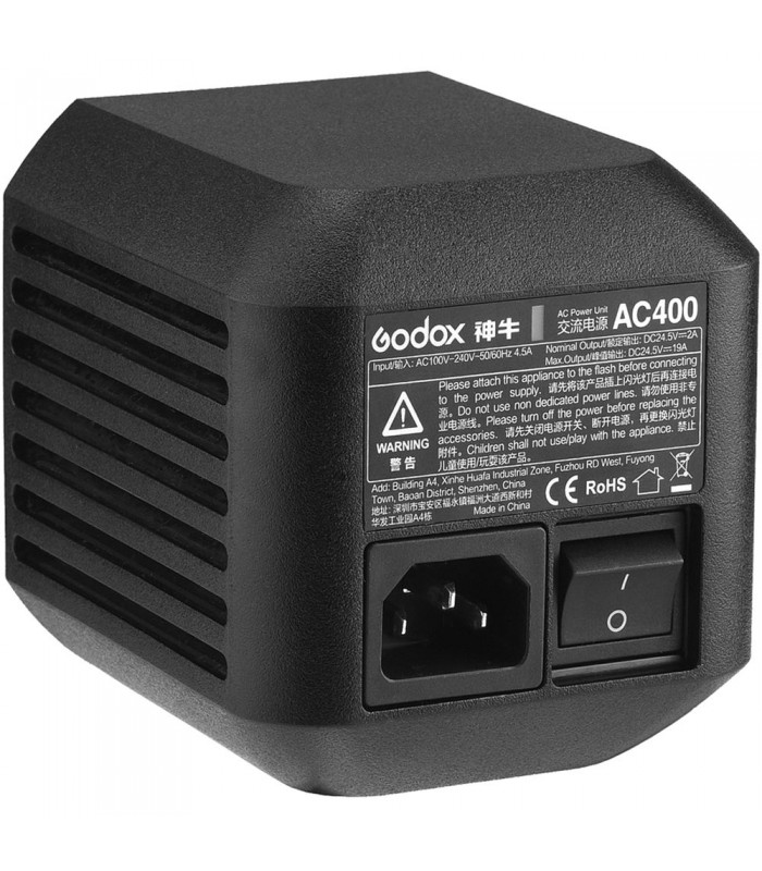 برسی آداپتور برق Godox مدل AC-400 مناسب برای فلاش AD400Pro