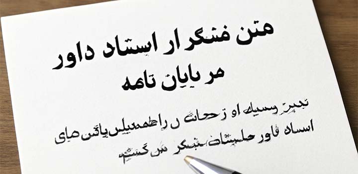 متن تشکر از استاد داور در پایان نامه