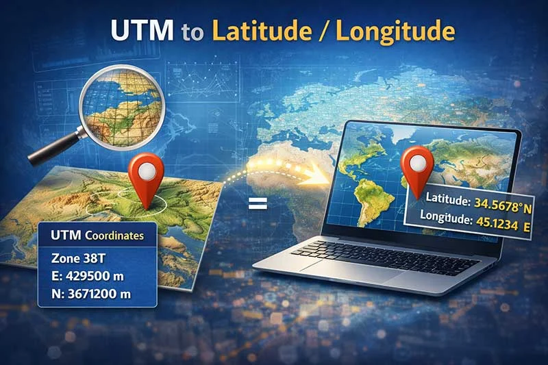 Google | برنامه نویسی تبدیل UTM به مختصات جغرافیایی
