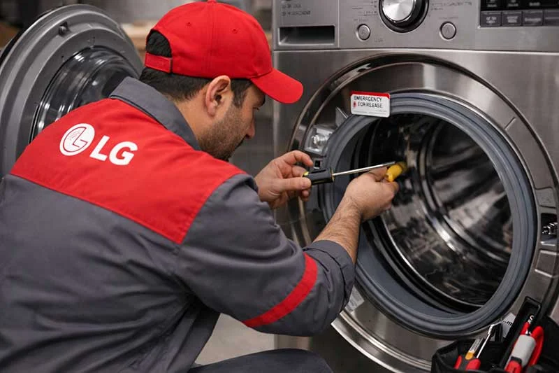 لباسشویی باز کردن قفل ماشین لباسشویی ال جی